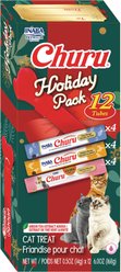 Inaba Churu Holiday Varitey Pack Grain-Free Lickable Cat Treats with Churu Spoon, 0.5-oz tube, 12 count