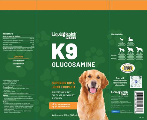 Show full view: Liquid Health Pets Original K9 Glucosamine Dog Supplement, 32-fl oz bottle slide 4 of 5