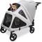 Show in main carousel: Wonderfold Hudson Flat Fold Dog Stroller, Light Gray, Medium slide 1 of 6