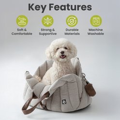 PawsPik Tote-Style 3-in-1 Pet Carrier, Travel Bed & Car Seat, Sandstone, Medium slide 2 of 9
