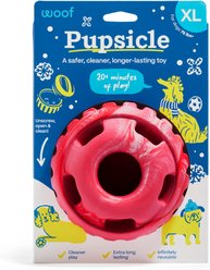 Woof Christmas Holiday Pupsicle Long Lasting Interactive Treat Dispensing Dog Toy for Boredom & Low Mess Design, Candy Cane Red, X-Large
