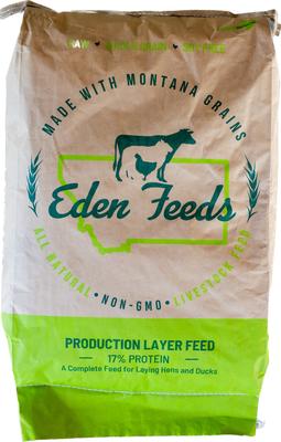 Show full view: Eden Feeds 17% Non-GMO Layer Chicken Feed, 40-lb bag slide 2 of 5
