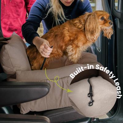 Show full view: PawsPik Convertible Plush 3-in-1 Pet Carrier, Travel Bed & Car Seat, Chestnut Brown, Medium slide 4 of 11