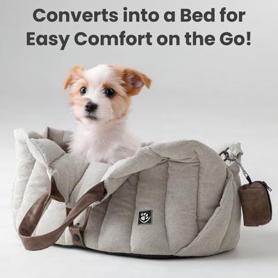 Show full view: PawsPik Tote-Style 3-in-1 Pet Carrier, Travel Bed & Car Seat, Sandstone, Medium slide 6 of 10