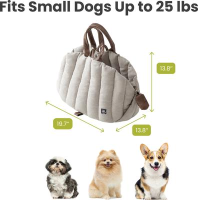 Show full view: PawsPik Tote-Style 3-in-1 Pet Carrier, Travel Bed & Car Seat, Sandstone, Medium slide 9 of 10