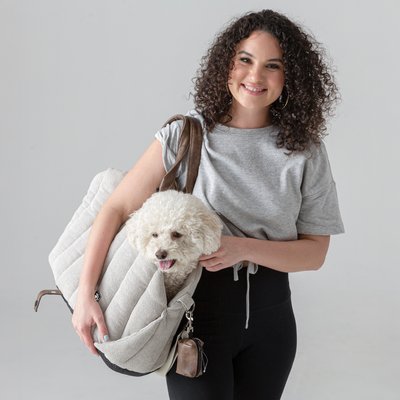 PawsPik PawsPik Tote-Style 3-in-1 Pet Carrier, Travel Bed & Car Seat, Sandstone, Medium