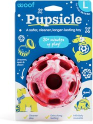 Woof Christmas Holiday Pupsicle Long Lasting Interactive Treat Dispensing Dog Toy for Boredom & Low Mess Design, Candy Cane Red, Large