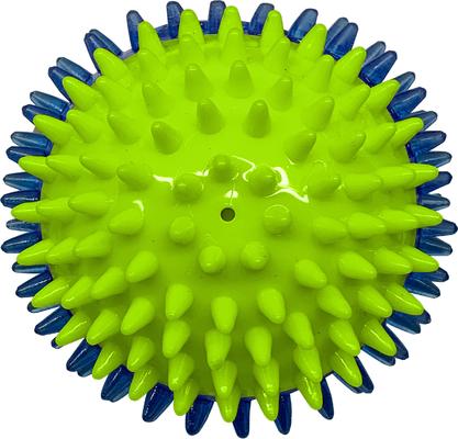 Show full view: Nerf Dog Translucent TPR 3-Part Spike LED & Squeak Dog Ball Toy, Blue/Green, 2.7-in slide 6 of 6