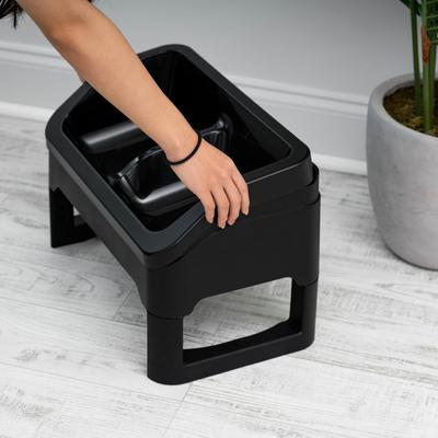 Show full view: IRIS Elevated Dog Feeder with Attachable Feet, Medium, Black, 4-cup slide 7 of 10