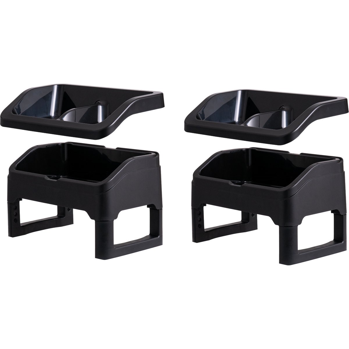 IRIS Elevated Dog Feeder with Attachable Feet, Medium, Black, 4-cup