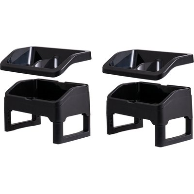 IRIS IRIS Elevated Dog Feeder with Attachable Feet, Medium, Black, 4-cup