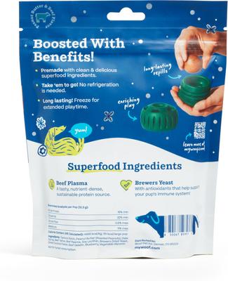 Woof Pupsicle Jingle Pops Refills Peanut Butter Grain-Free Lickable Dog Treats