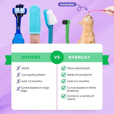 Show full view: RYERCAT Dual Sided Cat Toothbrush, Shamrock slide 4 of 8
