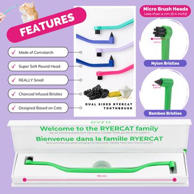 Show full view: RYERCAT Dual Sided Cat Toothbrush, Shamrock slide 3 of 8