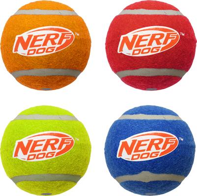 Show full view: Nerf Dog Tennis Ball Dog Toy, Blue/Yellow/Orange/Red, 2.5-in slide 5 of 5