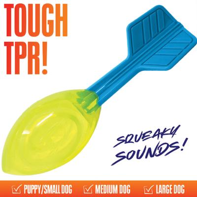 Show full view: Nerf Dog TPR Squeak Vortex Dog Ball Toy, Light Blue/Green, 12-in, 4 count slide 3 of 7