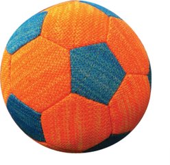 Nerf Dog X-Weave Soccer Squeak Dog Ball Toy, Orange/Blue, 5-in, 2 count slide 2 of 5