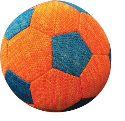 Show full view: Nerf Dog X-Weave Soccer Squeak Dog Ball Toy, Orange/Blue, 5-in, 2 count slide 5 of 5