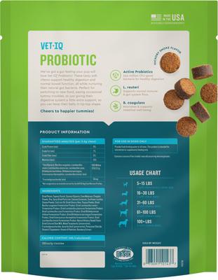 Show full view: VetIQ Probiotic Soft Chew Supplement for Dogs, 180 count slide 9 of 12