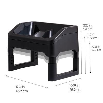 Show full view: IRIS Elevated Dog Feeder with Attachable Feet, Medium, Black, 4-cup slide 9 of 10
