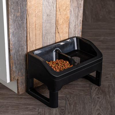 Show full view: IRIS Elevated Dog Feeder with Attachable Feet, Medium, Black, 4-cup slide 2 of 10
