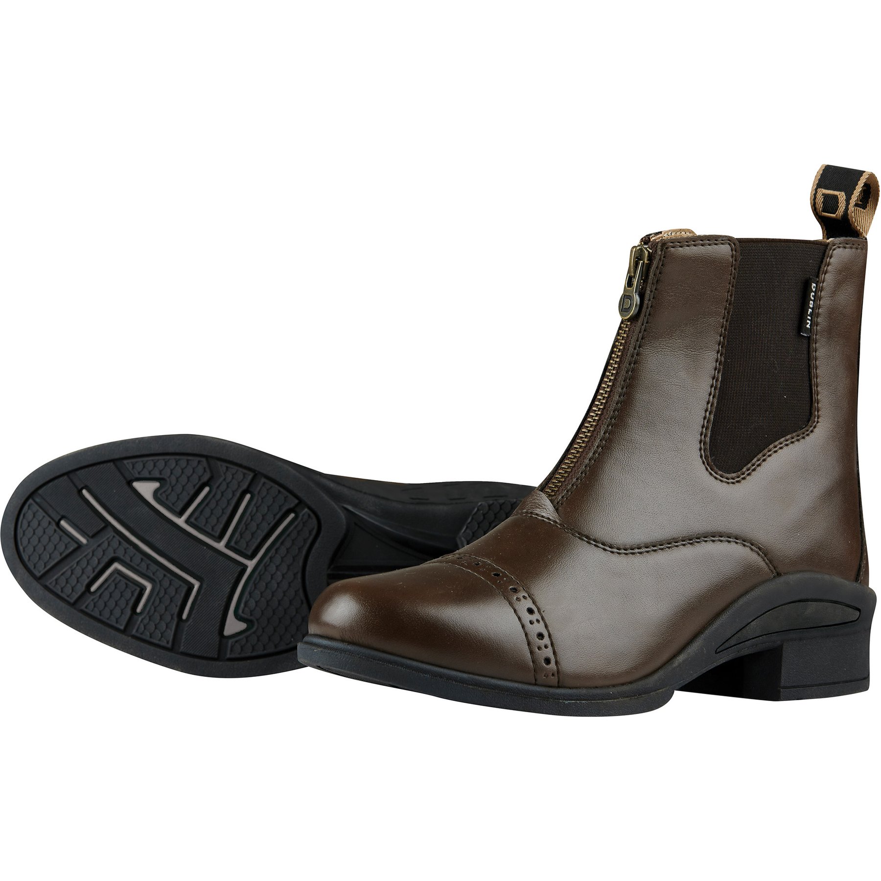 Dublin Altitude Zip Horse Paddock Boots, Brown, Ladies 11