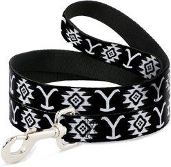 Buckle-Down Paramount Network Yellowstone Dutton Ranch & Native American Icons Black Polyester Dog Leash, Black, 4-ft long, 1/2-in wide slide 1 of 6