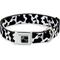 Show in main carousel: Buckle-Down Metal Seatbelt Buckle Cow Pattern Print Polyester Dog Collar, White/Black, Wide Large: 20 to 31-in neck, 1.5-in wide slide 1 of 9
