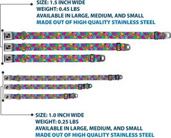 Buckle-Down Metal Seatbelt Buckle Flower Blossom Print Polyester Dog Collar, Wide Large: 20 to 31-in neck, 1.5-in wide slide 2 of 9