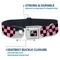 Show in main carousel: Buckle-Down Metal Seatbelt Buckle Checker Print Polyester Dog Collar, Black/Baby Pink, Medium: 11 to 16.5-in neck, 1-in wide slide 4 of 9