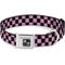 Show in main carousel: Buckle-Down Metal Seatbelt Buckle Checker Print Polyester Dog Collar, Black/Baby Pink, Medium: 11 to 16.5-in neck, 1-in wide slide 1 of 9