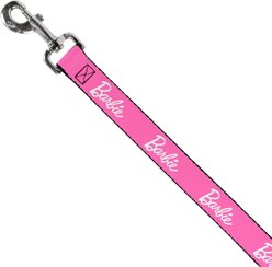 Buckle-Down Mattel Barbie Script Signature Logo Polyester Dog Leash, Pink/White, 4-ft long, 1.5-in wide slide 2 of 6