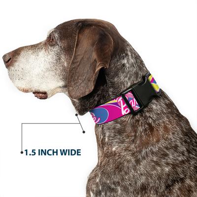 Show full view: Buckle-Down Mattel Barbie Script Signature Logo Abstract Plastic Buckle Polyester Dog Collar, Medium: 11 to 16.5-in neck, 1-in wide slide 7 of 9