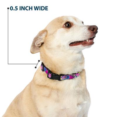 Show full view: Buckle-Down Mattel Barbie Script Signature Logo Abstract Plastic Buckle Polyester Dog Collar, Medium: 11 to 16.5-in neck, 1-in wide slide 8 of 9
