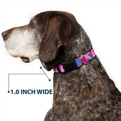 Show full view: Buckle-Down Mattel Barbie Script Signature Logo Abstract Plastic Buckle Polyester Dog Collar, Medium: 11 to 16.5-in neck, 1-in wide slide 6 of 9