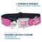 Show in main carousel: Buckle-Down Mattel Barbie Script Signature Logo Metal Seatbelt Buckle Polyester Dog Collar, Pink/White, Large: 15 to 24-in neck, 1-in wide slide 4 of 9