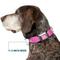 Show in main carousel: Buckle-Down Mattel Barbie Script Signature Logo Metal Seatbelt Buckle Polyester Dog Collar, Pink/White, Large: 15 to 24-in neck, 1-in wide slide 7 of 9