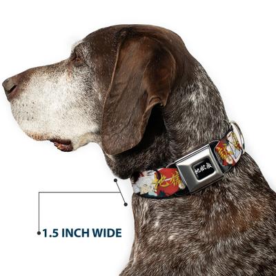 Show full view: Buckle-Down Crunchyroll Hells Paradise Gabimaru & Sagiri Title Pose & Logo Metal Seatbelt Buckle Polyester Dog Collar, Red, Wide Large: 20 to 31-in neck, 1.5-in wide slide 7 of 9