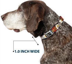 Buckle-Down Crunchyroll Hells Paradise Gabimaru & Sagiri Title Pose & Logo Metal Seatbelt Buckle Polyester Dog Collar, Red, Wide Large: 20 to 31-in neck, 1.5-in wide slide 2 of 9