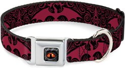 Buckle-Down House of the Dragon with Dragon Icon Metal Seatbelt Buckle Polyester Dog Collar, Black/Red/White, Wide Medium: 16 to 23-in neck, 1.5-in wide