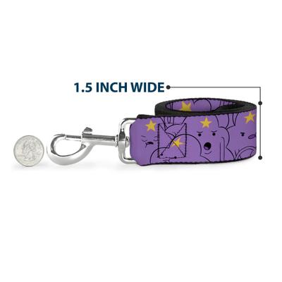 Show full view: Buckle-Down Cartoon Network Adventure Time Lumpy Space Princess Expressions Polyester Dog Leash, Lavender, 4-ft long, 1.5-in wide slide 6 of 6