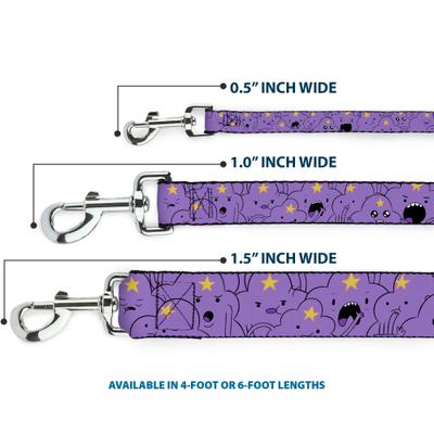 Show full view: Buckle-Down Cartoon Network Adventure Time Lumpy Space Princess Expressions Polyester Dog Leash, Lavender, 4-ft long, 1.5-in wide slide 3 of 6