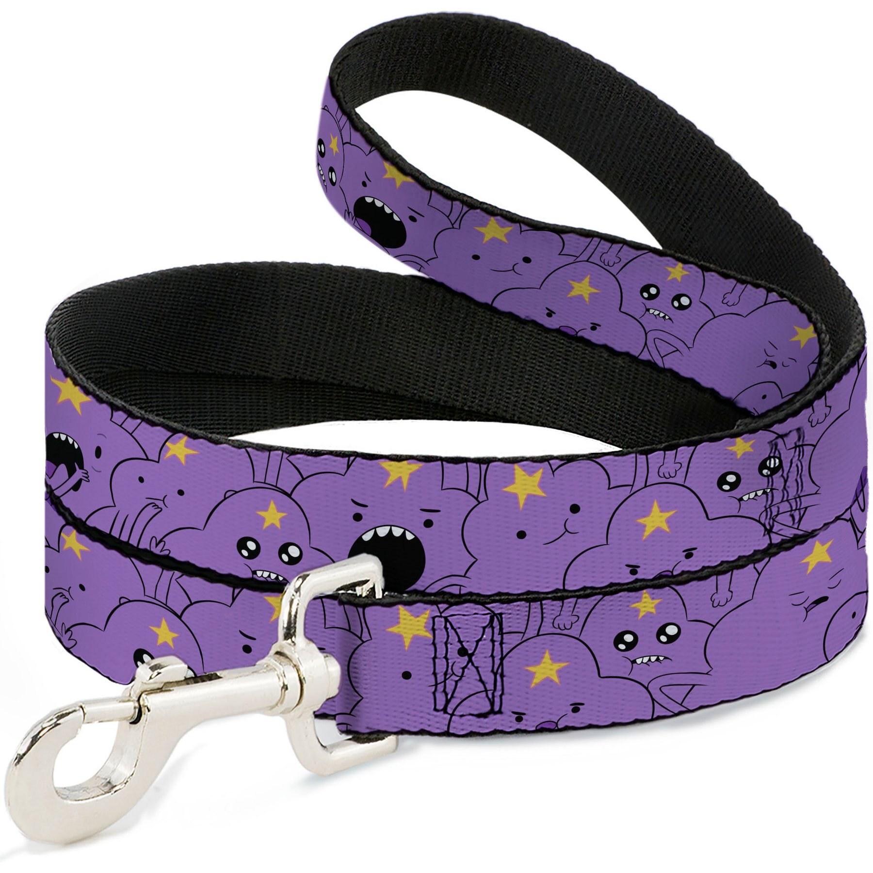 Buckle-Down Cartoon Network Adventure Time Lumpy Space Princess Expressions Polyester Dog Leash, Lavender, 6-ft long, 1.5-in wide