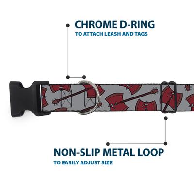 Show full view: Buckle-Down Cartoon Network Adventure Time Marceline's Axe Bass Guitar Scattered Gray Plastic Buckle Polyester Dog Collar, Medium: 11 to 16.5-in neck, 1-in wide slide 6 of 10