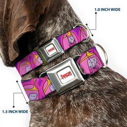 Buckle-Down Cartoon Network Adventure Time Princess Bubblegum Poses Collage Metal Seatbelt Buckle Polyester Dog Collar, Lavender, Large: 15 to 24-in neck, 1-in wide slide 2 of 9