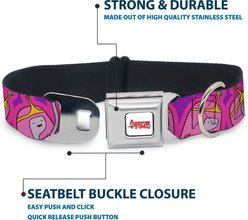 Buckle-Down Cartoon Network Adventure Time Princess Bubblegum Poses Collage Metal Seatbelt Buckle Polyester Dog Collar, Lavender, Wide Large: 20 to 31-in neck, 1.5-in wide slide 2 of 9