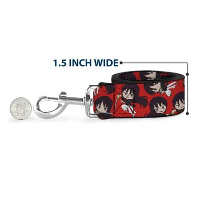 Show full view: Buckle-Down Crunchyroll Hells Paradise Chibi Aza Toma Sword Poses Polyester Dog Leash, Scattered Red, 6-ft long, 1.5-in wide slide 7 of 7
