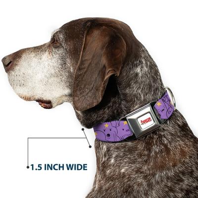 Show full view: Buckle-Down Cartoon Network Adventure Time Lumpy Space Princess Expressions Metal Seatbelt Buckle Polyester Dog Collar, Lavender, Medium: 11 to 16.5-in neck, 1-in wide slide 7 of 10