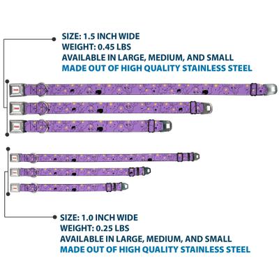 Show full view: Buckle-Down Cartoon Network Adventure Time Lumpy Space Princess Expressions Metal Seatbelt Buckle Polyester Dog Collar, Lavender, Medium: 11 to 16.5-in neck, 1-in wide slide 3 of 10
