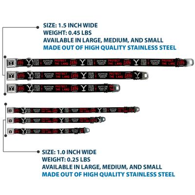 Show full view: Buckle-Down Paramount Network Yellowstone Dutton Ranch 1886 Icons Metal Seatbelt Buckle Polyester Dog Collar, Wide Large: 20 to 31-in neck, 1.5-in wide slide 4 of 10